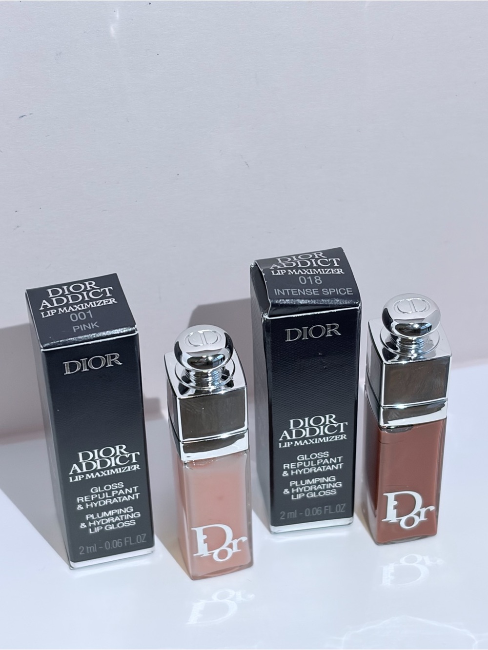 Dior Addict Lip Maximizer Gloss - 001 & 018 travel size NIB